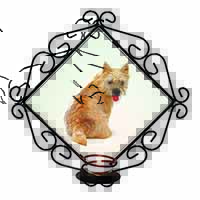 Cairn Terrier Dog Wrought Iron Wall Art Candle Holder