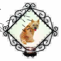 Cairn Terrier Dog Wrought Iron Wall Art Candle Holder