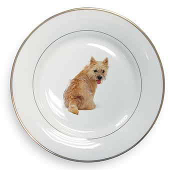 Cairn Terrier Dog Gold Rim Plate Printed Full Colour in Gift Box