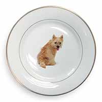 Cairn Terrier Dog Gold Rim Plate Printed Full Colour in Gift Box