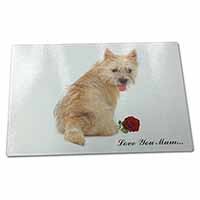 Large Glass Cutting Chopping Board Cairn Terrier+Rose 