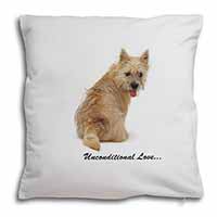 Cairn Terrier Dog With Love Soft White Velvet Feel Scatter Cushion