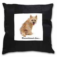 Cairn Terrier Dog With Love Black Satin Feel Scatter Cushion