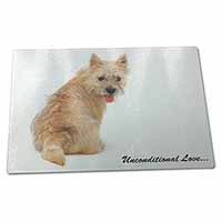Large Glass Cutting Chopping Board Cairn Terrier Dog With Love