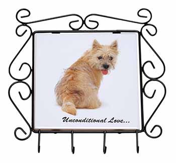 Cairn Terrier Dog With Love Wrought Iron Key Holder Hooks