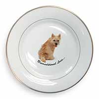 Cairn Terrier Dog With Love Gold Rim Plate Printed Full Colour in Gift Box