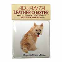 Cairn Terrier Dog With Love Single Leather Photo Coaster