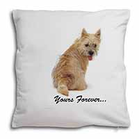 Cairn Terrier Dog "Yours Forever..." Soft White Velvet Feel Scatter Cushion