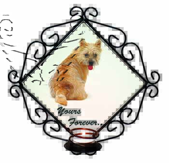 Cairn Terrier Dog "Yours Forever..." Wrought Iron Wall Art Candle Holder