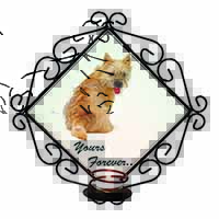 Cairn Terrier Dog "Yours Forever..." Wrought Iron Wall Art Candle Holder