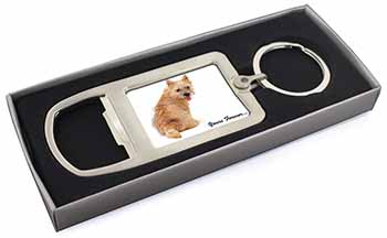 Cairn Terrier Dog "Yours Forever..." Chrome Metal Bottle Opener Keyring in Box