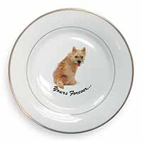 Cairn Terrier Dog "Yours Forever..." Gold Rim Plate Printed Full Colour in Gift 