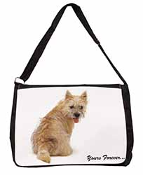 Cairn Terrier Dog "Yours Forever..." Large Black Laptop Shoulder Bag School/Coll