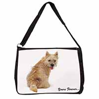 Cairn Terrier Dog "Yours Forever..." Large Black Laptop Shoulder Bag School/Coll