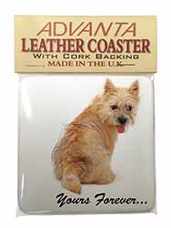 Cairn Terrier Dog "Yours Forever..." Single Leather Photo Coaster