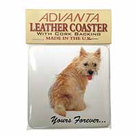 Cairn Terrier Dog "Yours Forever..." Single Leather Photo Coaster