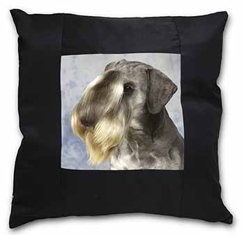 Cesky Terrier Dog Black Satin Feel Scatter Cushion