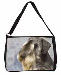 Cesky Terrier Dog Large Black Laptop Shoulder Bag School/College