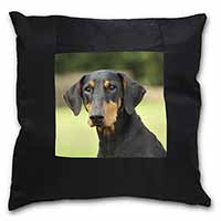 Doberman Pinscher Black Satin Feel Scatter Cushion