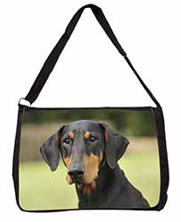 Doberman Pinscher Large Black Laptop Shoulder Bag School/College