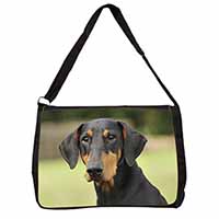 Doberman Pinscher Large Black Laptop Shoulder Bag School/College