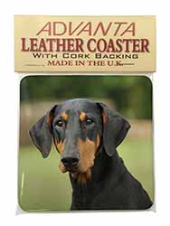 Doberman Pinscher Single Leather Photo Coaster