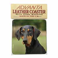 Doberman Pinscher Single Leather Photo Coaster