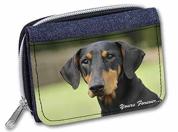 Doberman Pinscher Dog "Yours Forever..." Unisex Denim Purse Wallet