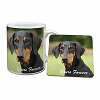 Doberman Pinscher Dog "Yours Forever..." Mug and Coaster Set