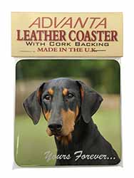 Doberman Pinscher Dog "Yours Forever..." Single Leather Photo Coaster