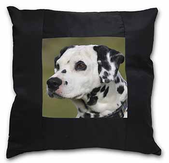 Dalmatian Dog Black Satin Feel Scatter Cushion