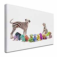 Colourful Dalmatian Dogs Canvas X-Large 30"x20" Wall Art Print