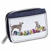 Colourful Dalmatian Dogs Unisex Denim Purse Wallet