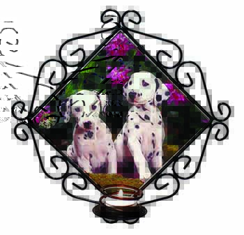 Dalmatian Wrought Iron Wall Art Candle Holder