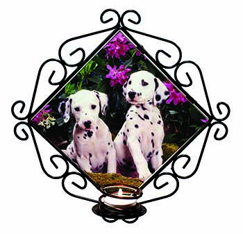 Dalmatian Wrought Iron Wall Art Candle Holder