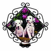 Dalmatian Wrought Iron Wall Art Candle Holder