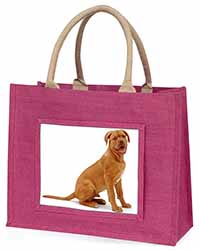Dogue De Bordeaux Dog Large Pink Jute Shopping Bag