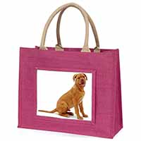 Dogue De Bordeaux Dog Large Pink Jute Shopping Bag