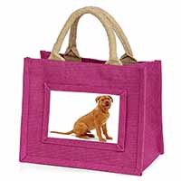 Dogue De Bordeaux Dog Little Girls Small Pink Jute Shopping Bag