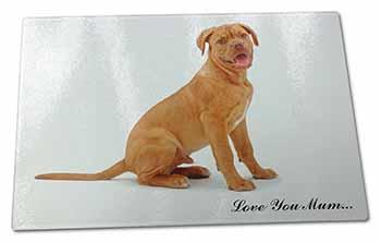 Large Glass Cutting Chopping Board Dogue De Bordeaux 