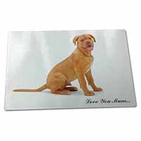 Large Glass Cutting Chopping Board Dogue De Bordeaux 