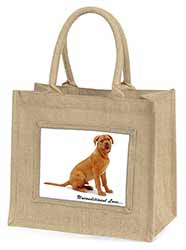 Dogue De Bordeaux-With Love Natural/Beige Jute Large Shopping Bag