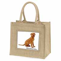 Dogue De Bordeaux-With Love Natural/Beige Jute Large Shopping Bag