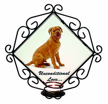 Dogue De Bordeaux-With Love Wrought Iron Wall Art Candle Holder