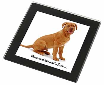 Dogue De Bordeaux-With Love Black Rim High Quality Glass Coaster