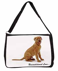 Dogue De Bordeaux-With Love Large Black Laptop Shoulder Bag School/College