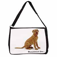 Dogue De Bordeaux-With Love Large Black Laptop Shoulder Bag School/College