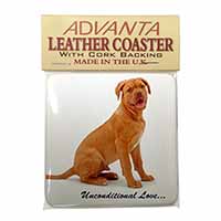 Dogue De Bordeaux-With Love Single Leather Photo Coaster