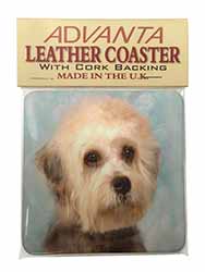 Dandie Dinmont Dog Single Leather Photo Coaster