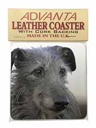 Deerhound Dog Single Leather Photo Coaster